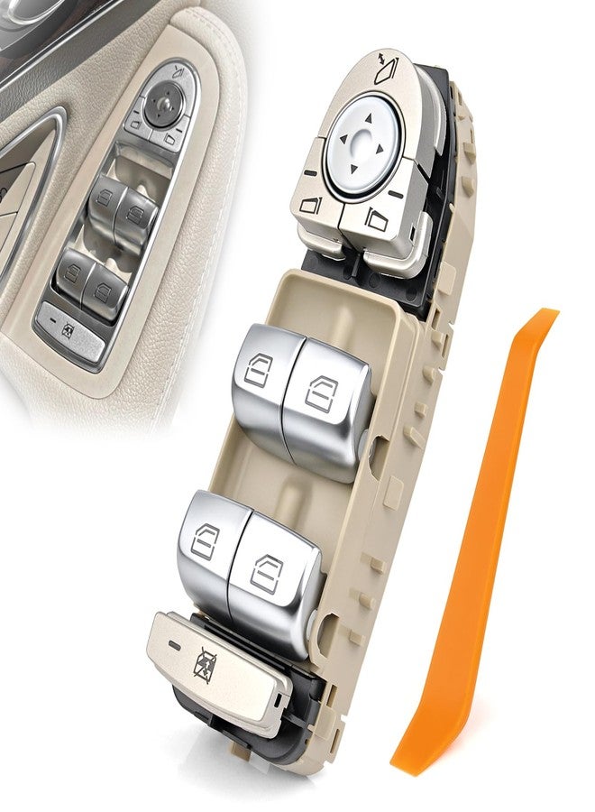TOP-MAX Power Window Switch Compatible with Mercedes-Benz C300 C350e C43 C63 GLC300 Sport Utility Coupe GLC43 AMG, Front Driver Master Window Controller Replace for A2059056811, 2059056811 Cream-Color - Image 1